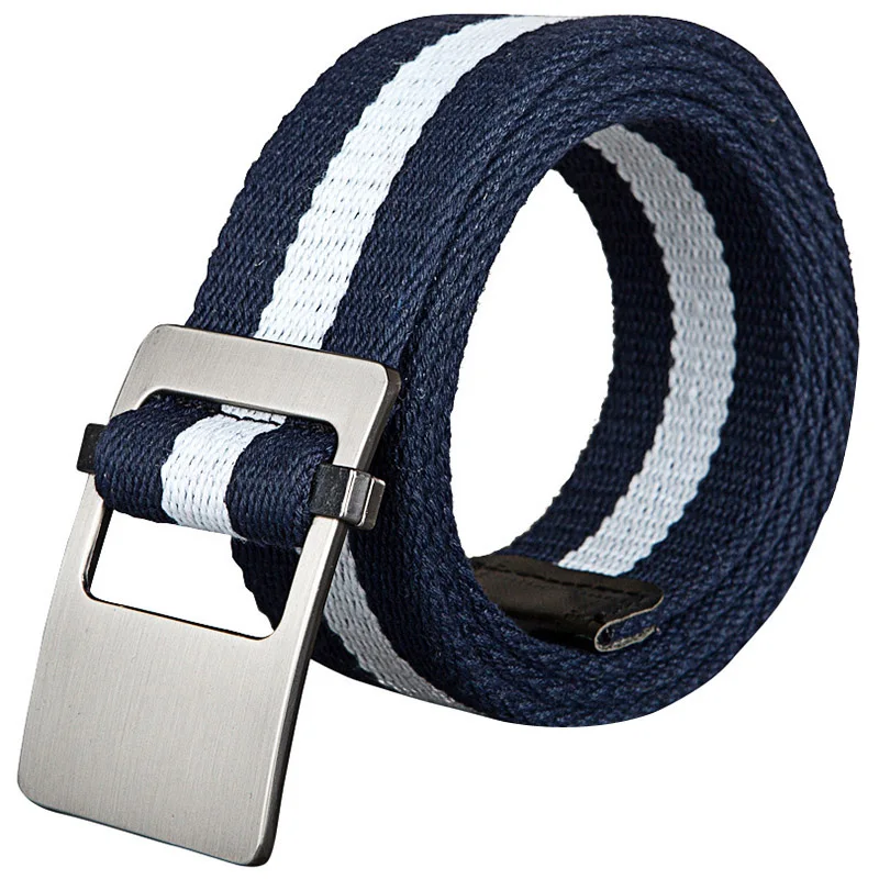 

Canvas belt fashion stripe canvas Alloy buckle Men belt trend casual Men and Women sport cowboy pants belt 110-140cm