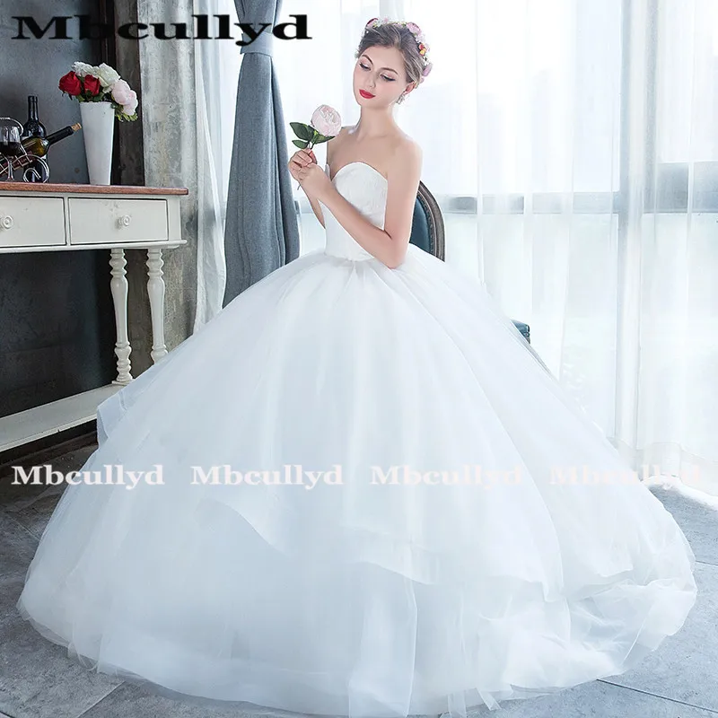 Mbcully Dubai Arabic Lace Ball Gown Wedding Dresses Bridal Gowns 2020 Romantic Sweetheart Long Floor Length vestidos de noiva