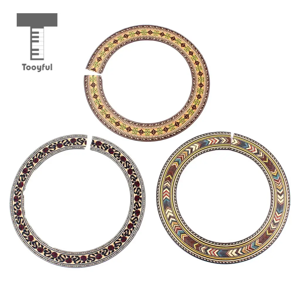 3Pcs Luthier Tool Roseta Guitarra Clasica Rosewood Acoustic Classical Guitar Soundhole Rosette Inlay Guitar Sound Hole DIY Decor