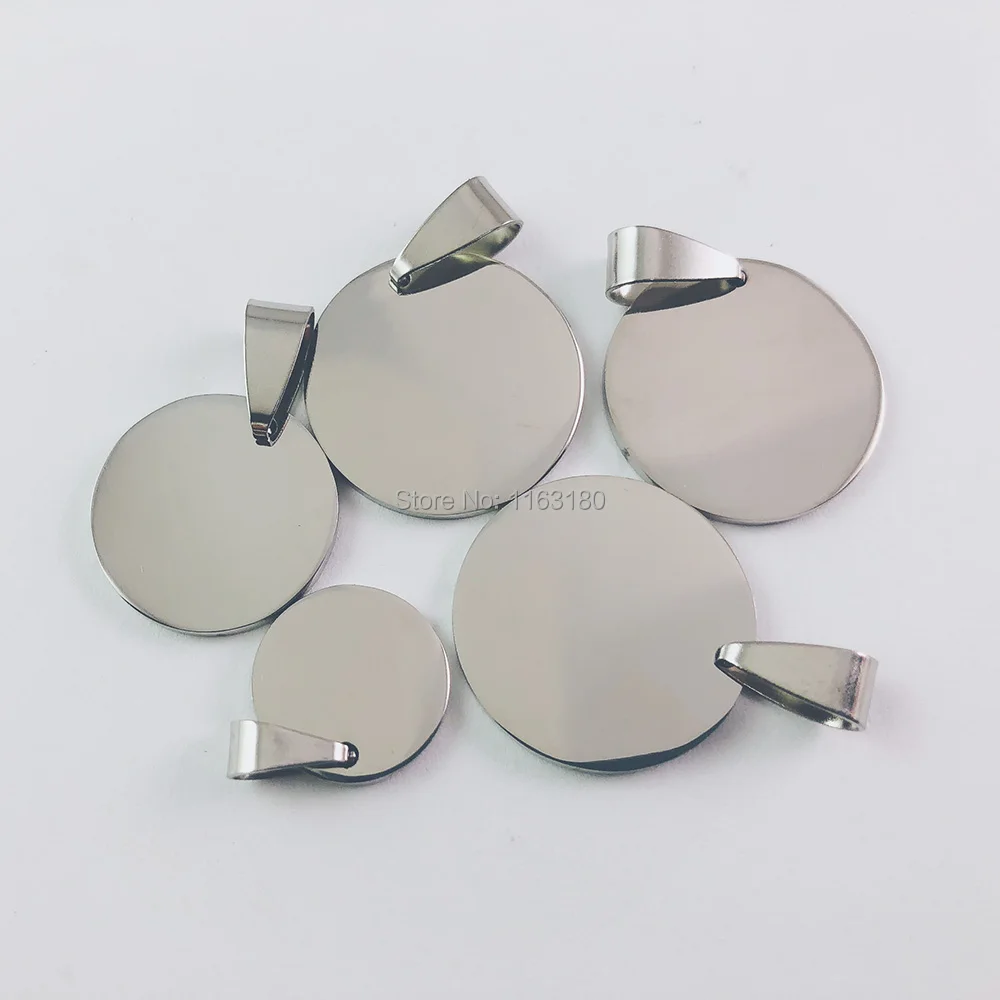 100pcs/lot Dog Cat Tag  Customized Round Tag ID Tag Charms Stainless Steel  DIY Pet Pet Accessories