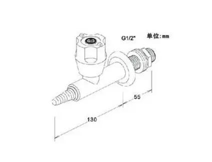 K001 Pure Copper Single Port Wall Style Laboratory Gas Tap Copper Material Gas Faucet