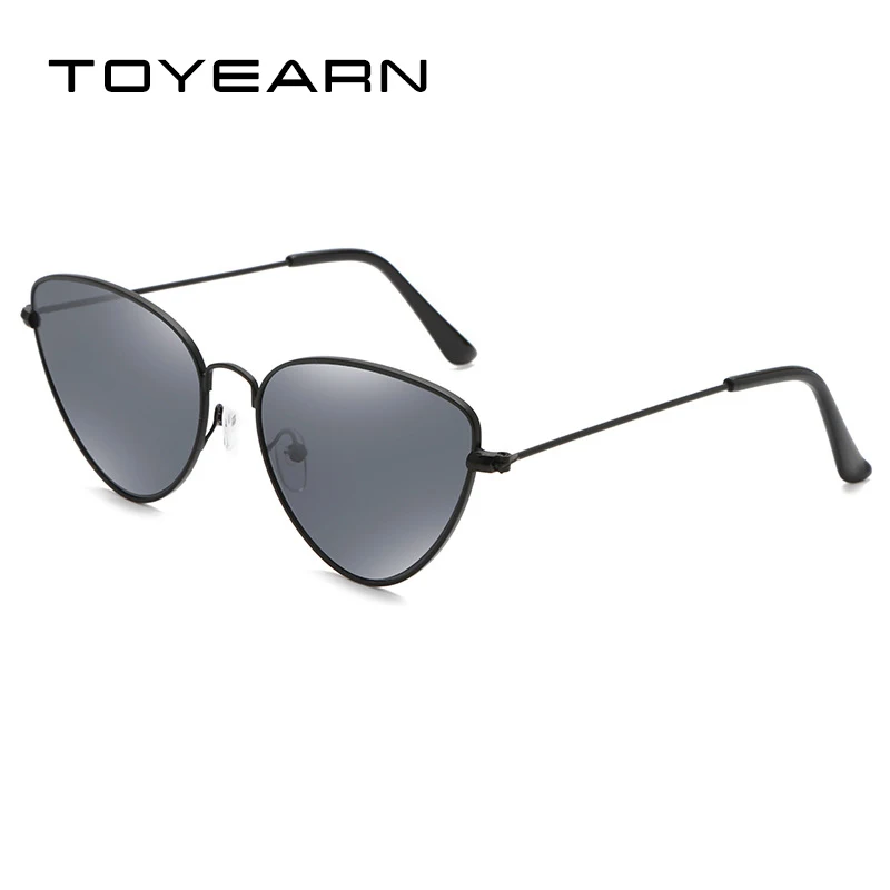 TOYEARN Vintage Sexy Ladies Cat Eye Sunglasses Women Fashion Clear Red Eyewear Metal Frame Sun Glasses For Female UV400