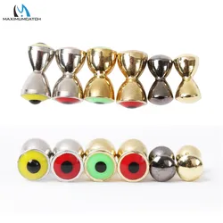 Maximumcatch 25pc 3.2/4.0/4.8/5.5/6.3mm Fly Tying Beads Brass Dumbbell With Eyes Fly Tying Material