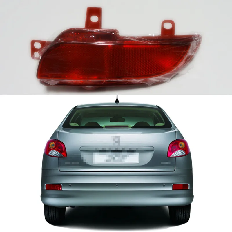 1Piece New Red Lens Tail Bumper Lamp Rear Fog Light RH For Peugeot 207