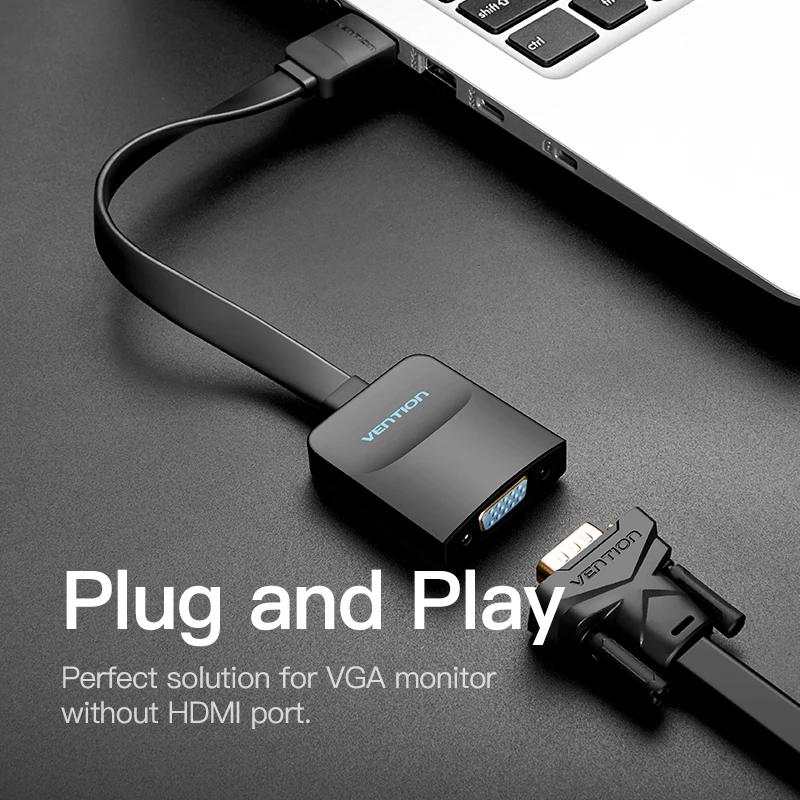 Vention HDMI to VGA adapter Digital to Analog Video Audio Converter Cable 1080p for Xbox 360 PS3 PS4 PC Laptop TV Box Projector