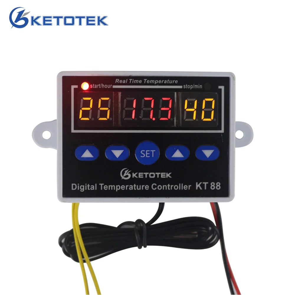 KETOTEK KT88 Temperature Controller Thermostat Digital Thermostat Regulator Temperature Control for incubator 10A 220V 12V