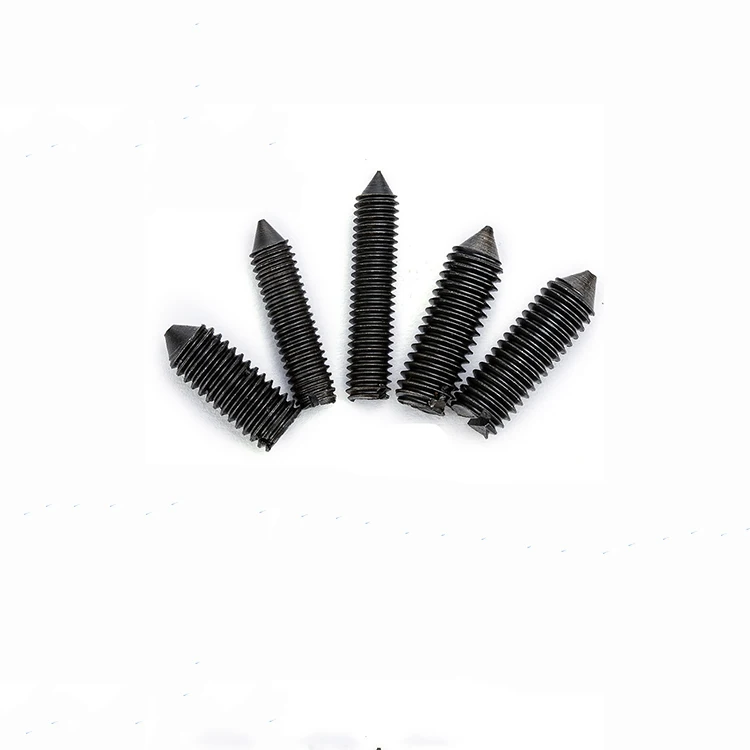 20pcs M5 Steel point sharp tip slotted set screw With Flat Grub Screws adjusting duplexer combiner dual tuner 6mm-20mm length