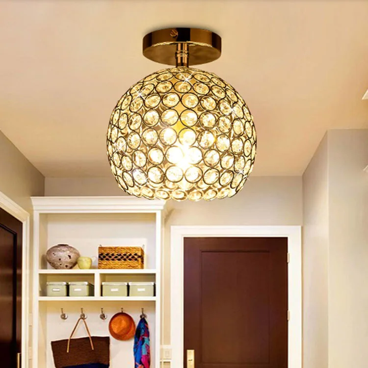 Mini crystal ceiling light Home Decoration Aisle Porch Corridor Lamp Cristal Lustres Dia Crystal LED Ceiling lamp E27