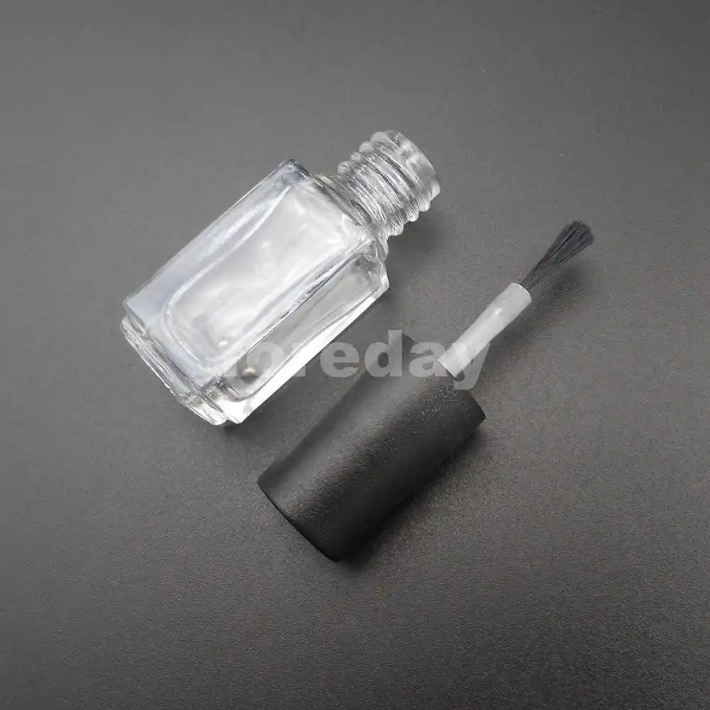 100PCS/LOT 5ml Empty Nail Polish Bottle Clear Glass With Mixing Ball Clear Black White / Matte Balck 5 ML 17.5MMX45MM *FD332-334