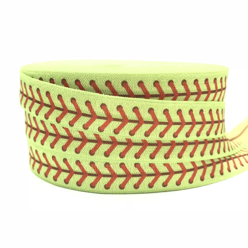 5Yards 16mm US Football Baseball Fold over Elastic bands Baby Headband DIY FOE Girls Hair ties Hair Accessories Craft Supply