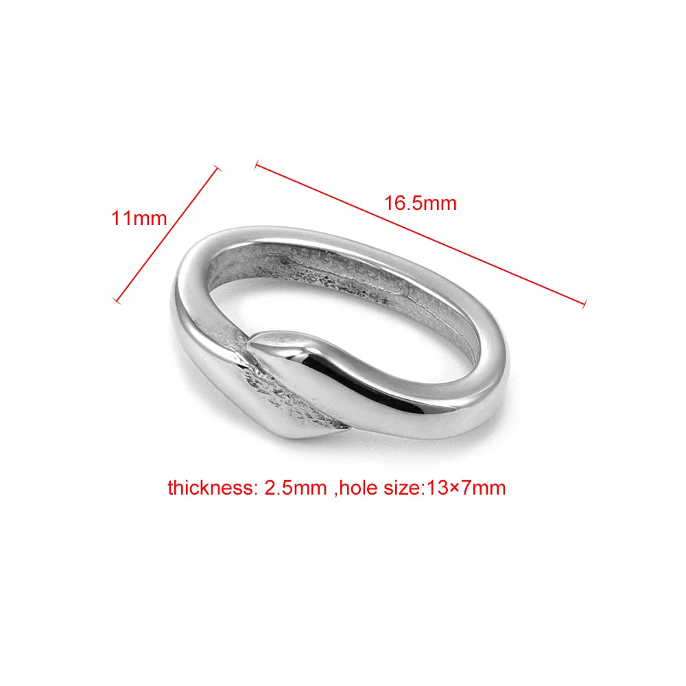 10pcs 316L Stainless Steel Oval Large Hole Slide Beads 12x6mm Leather Cord Bracelet Spacer Charms DIY Jewelry Making Accessories