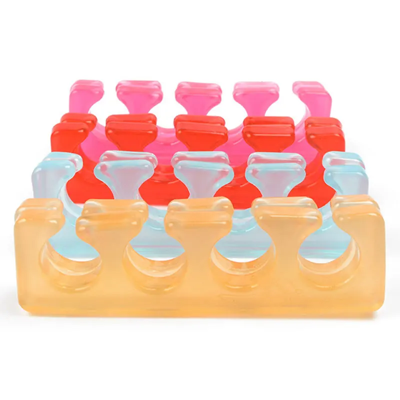 2pcs Silicone Soft Form Toe Separator/Finger Spacer For Manicure Pedicure Nail Art Tool Flexible Soft Silica Random Color