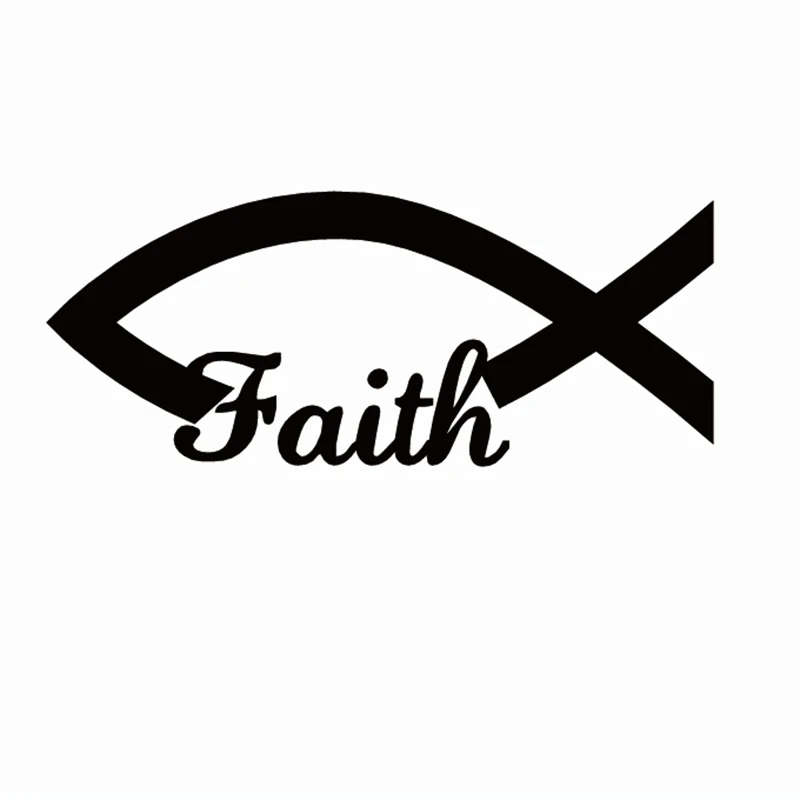 14.5*6cm Religious Christian Fish Faith Jesus Vinyl Symbol Car Sticker Car Truck Decals