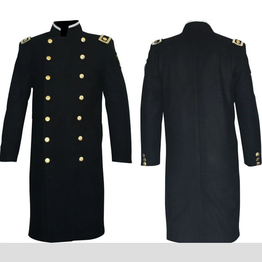 Rare MJ Michael Jackson Classic Mato Woolen Black Military Overcoat CAPPOTTO Jacket