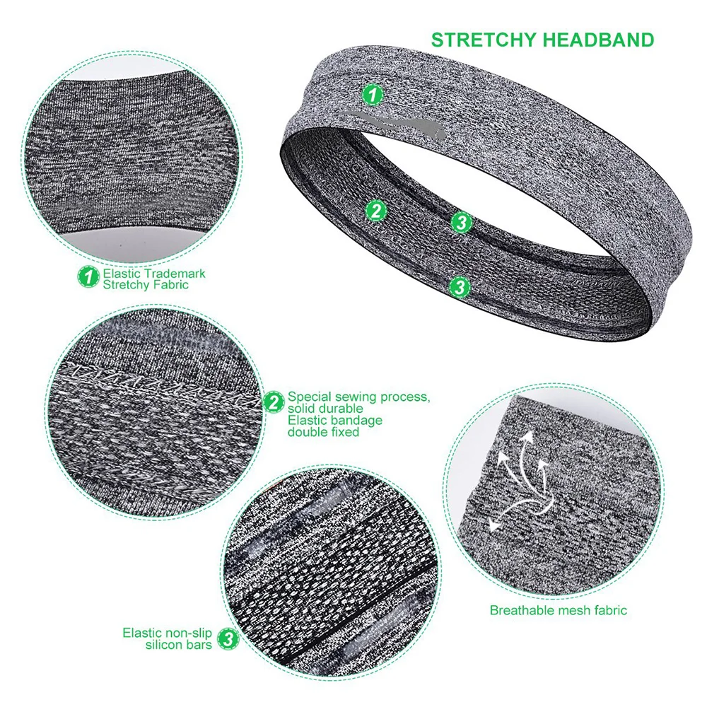 SKDK 1Pc Sweatband Elastic Yoga Running Fitness Sweat band Headband Hair Bands Head Prevent Sweat Band Sports Equipment