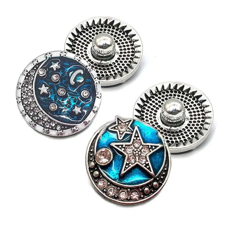 

Wholesale w325 3D 18mm 20mm rhinestone metal snap button for Bracelet Necklace Jewelry For Women Fashion accessorie