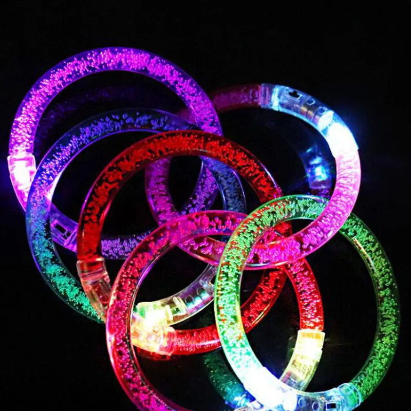 10Pcs/lot Acrylic Light Bracelet Led Flash Colorful Bubble Bracelet Toys