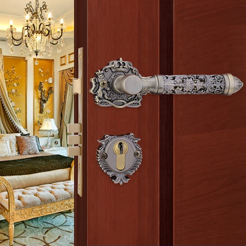 GOLD COLOR ZINC-ALLOY MATERIAL ROSSETTE  FANCY DOOR HANDLE