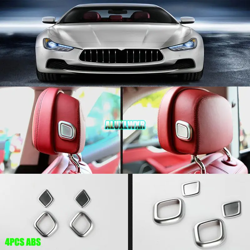 

car Seat head pillow adjustment button covers trim For Maserati Ghibli 2014-2017 Levante 2016 2017 Quattroporte 2013-2017