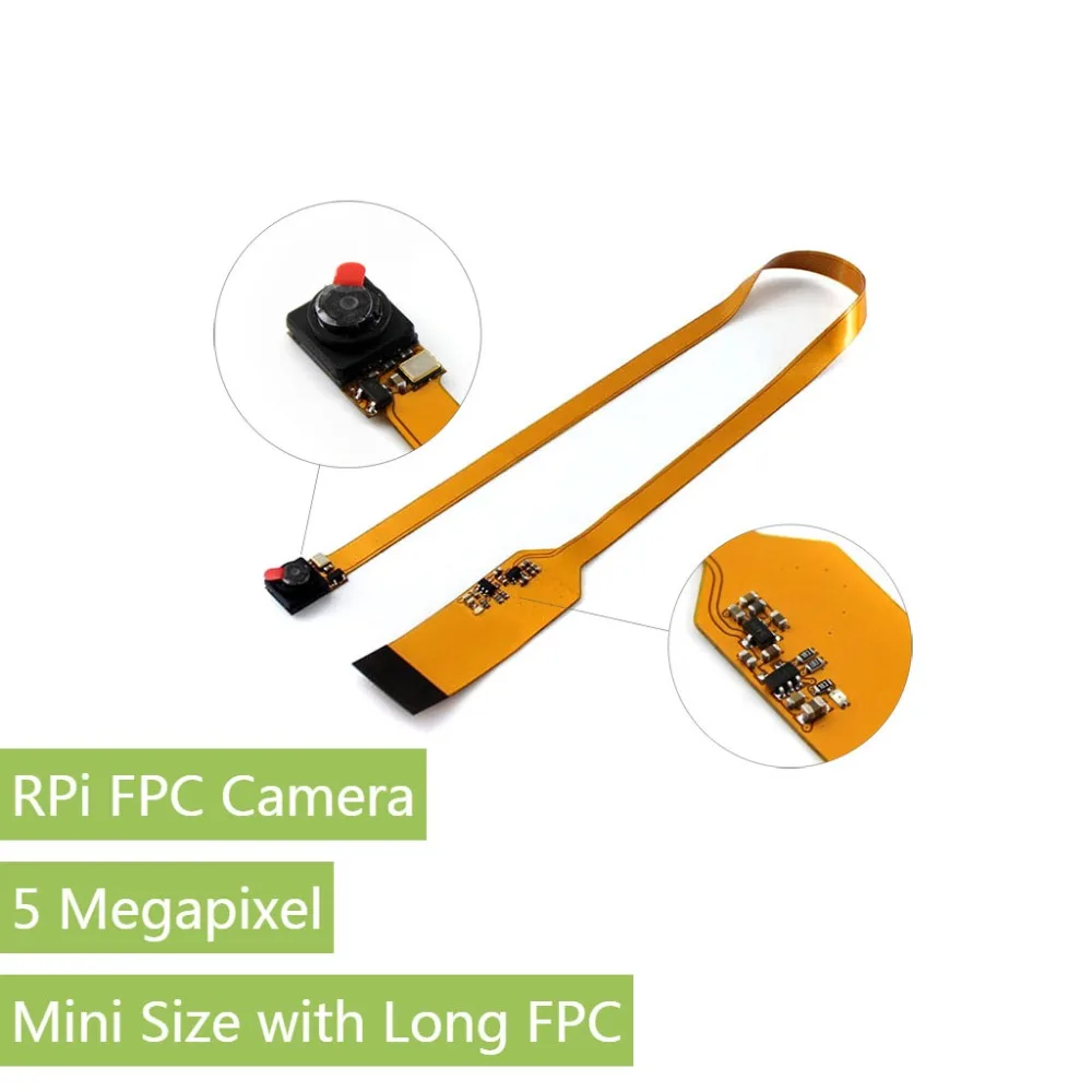 RPi FPC Camera for Raspberry Pi A+/B+/2B/3B Mini Size with Long FPC 67.4 degree Field of View 1080p Sensor best resolution