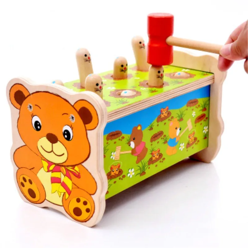 

Montessori Learning Education Children Wooden Toys Hit Gophers Hand Eye Coordination Training Puzzle Game for Kid Birthday Gift