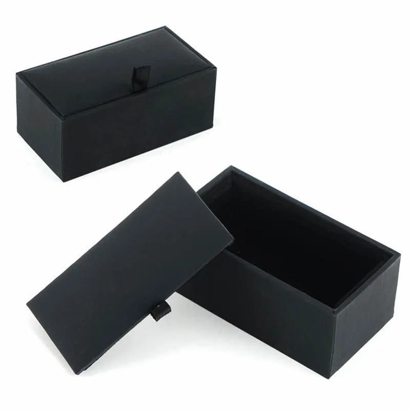 Boxing Day Promotion 60pcs Black Faux Leather Mens Jewelry Cufflinks Box Gift Storage Case Cuff Links Holder Organizer Casket