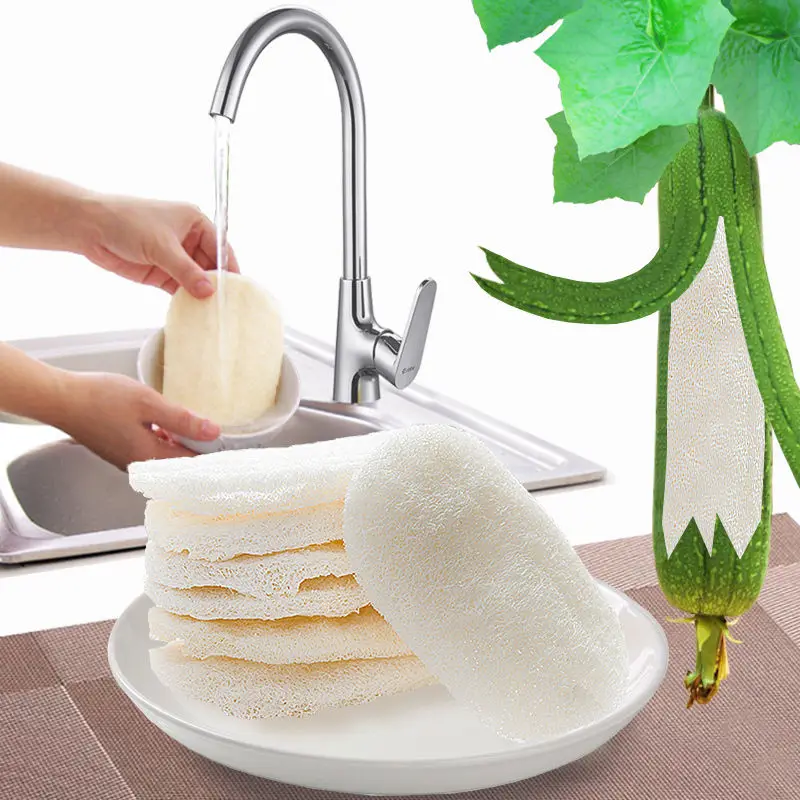 Wholesale 160pcs ANTI-GREASY Loofah Cleaning Brushes Clean Scrubber Loofah Fiber Dishwashing Scouring Pad Magic Wipping Rags