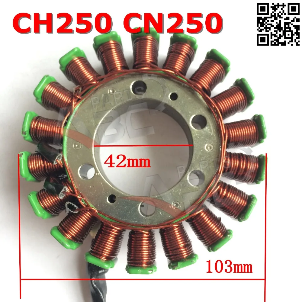 PARTSABCD 3 phrase DC 18 pole 250CC magneto stator CH250 CN250 ATV MOPED Parts