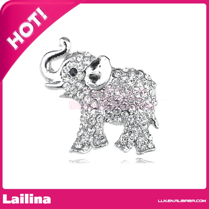 

Womens Rhinestones African Baby Elephant Brooch Pin