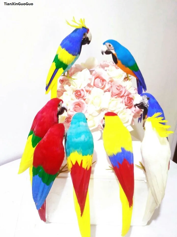 

simulation parrot about 32cm colourful feathers bird hard model prop,home garden decoration ornaments gift s1460