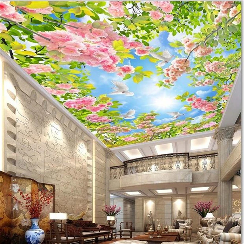 

wellyu Custom large-scale wallpaper 3d обои large high-definition flower ceiling living room decorative painting papel de parede