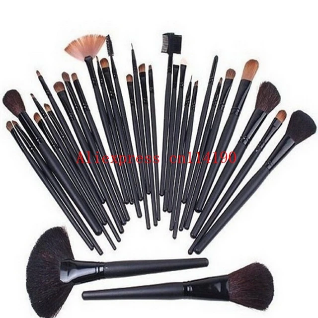 Popular 32pcs/set Makeup Brushes Professional Cosmetics Facial Kit Make up Brush Styling Tools Set Leather Case