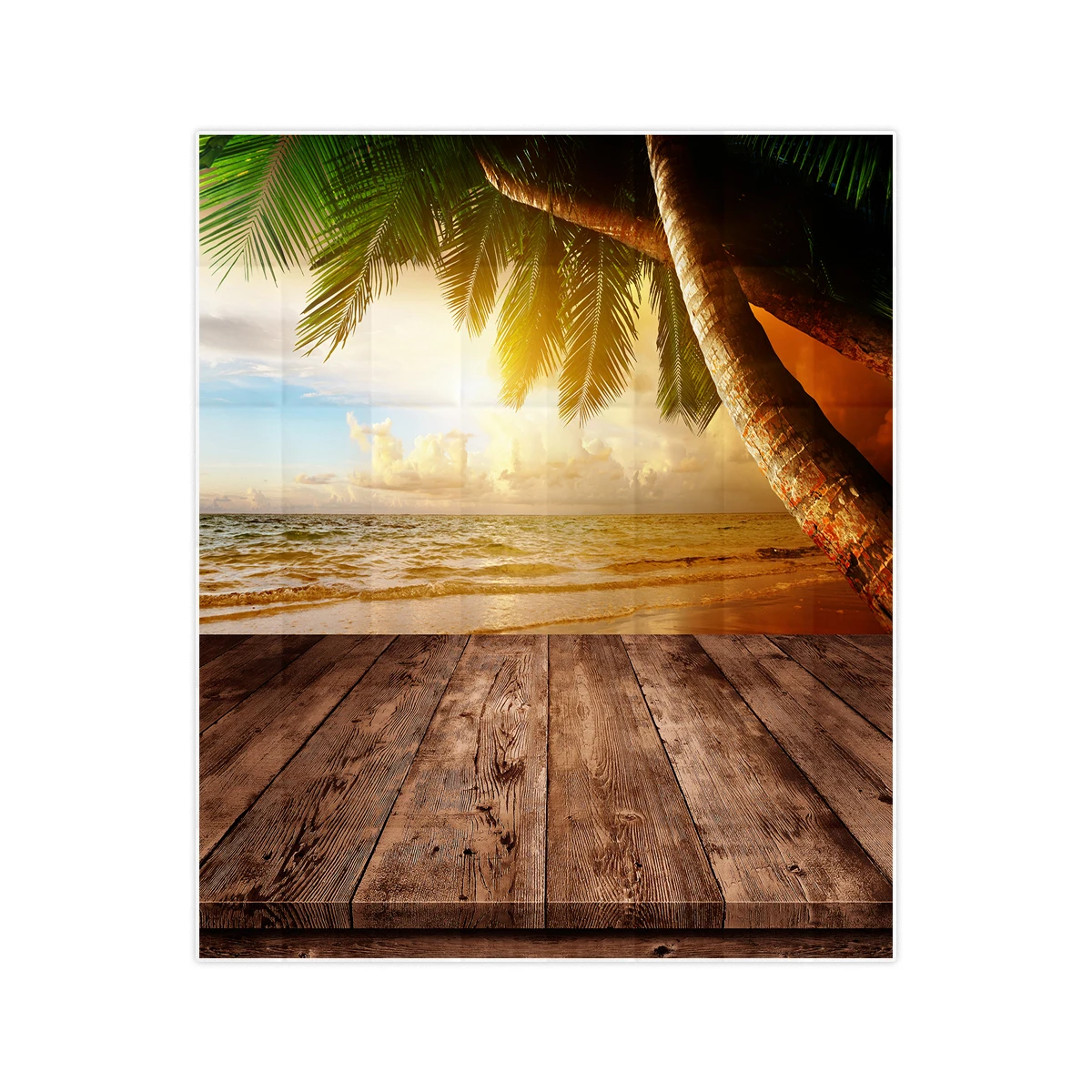 Allenjoy photography theme background Sunset Sea coconut tree Beach for summer photos personal customize camera backdrop