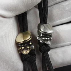 1PC Handmade Brass Knife Bead EDC Paracord Beads DIY Pendant Flashlight Keychain Lanyard Accessories Tool for Outdoor Survival G