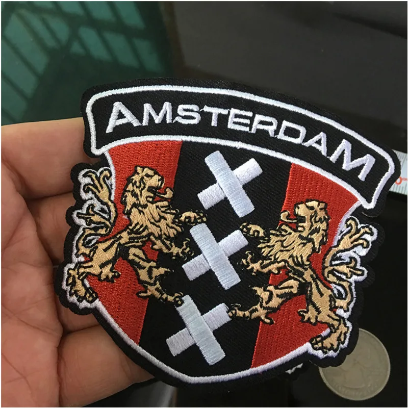 PGY AMSTERDAM Iron On Patch Embroidered Applique Sewing Badge Clothes Stickers Garment DIY Football Club Apparel Accessories