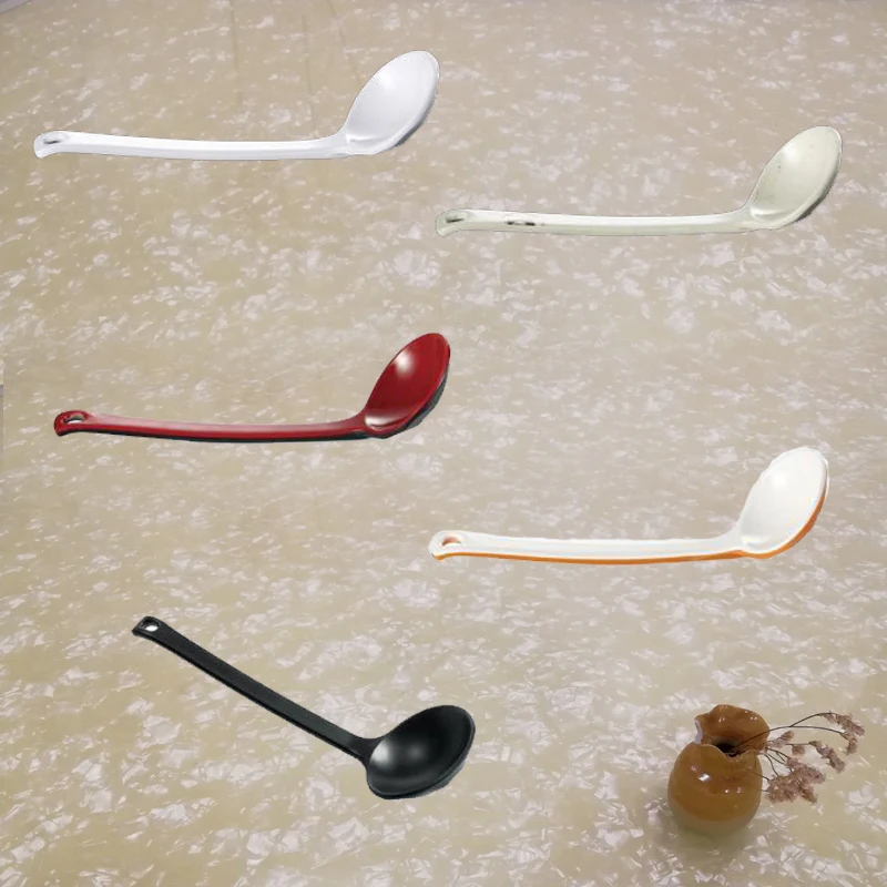 

A5 Melamine Dinnerware Long Handle Spoon Noodle House Soup Spoon Hot Pot Restaurant Seasoning Spoon Victualing House Tableware