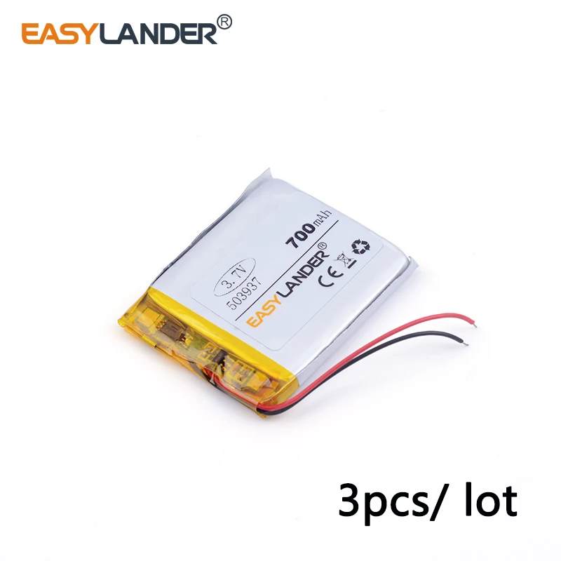 3 cái/lốc 503937 3.7V lithium Lý ion polymer pin sạc MP3 MP4 700MAH nhỏ đồ chơi hộp âm thanh lái xe đầu ghi camera