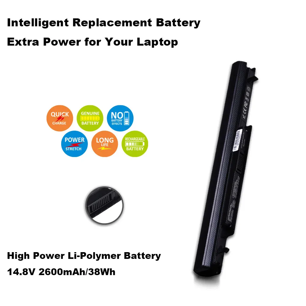 

2600mAh 4 Cells A41-K56 Battery for ASUS K46 K46C K46CA K46CM K56 K56CA K56CM S46C S56C A32-K56 A42-K56 15V