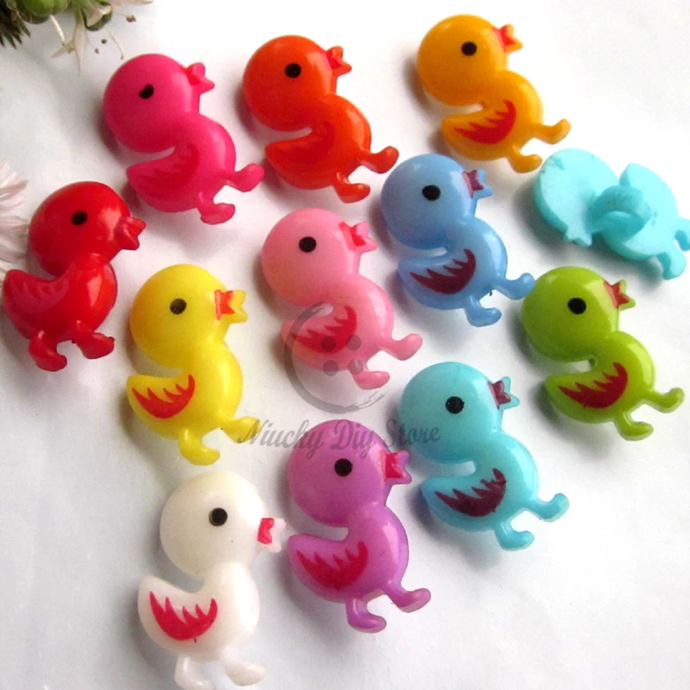 120 шт./лот разноцветные пуговицы в форме птицы/цыпленка Мультяшные пуговицы для рукоделия детского творчества рукоделия шитья декоративные аксессуары 12 мм * 17,5 мм