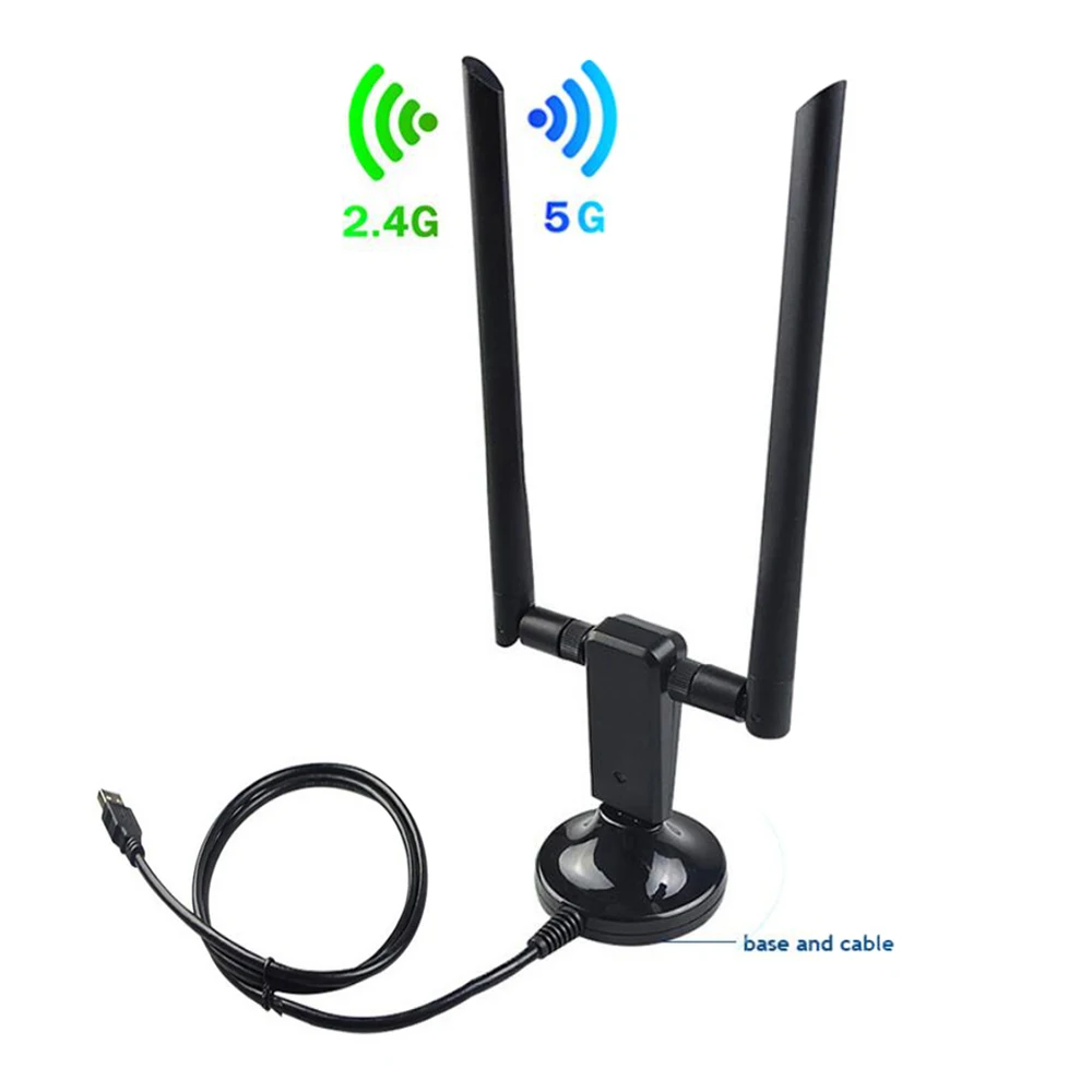 

10pcs/lot 1200Mbps 5/2.4Ghz Dual Band USB 3.0 Wifi Dongle Card 802.11ac/b/g/n Wireless Adapter Antenna