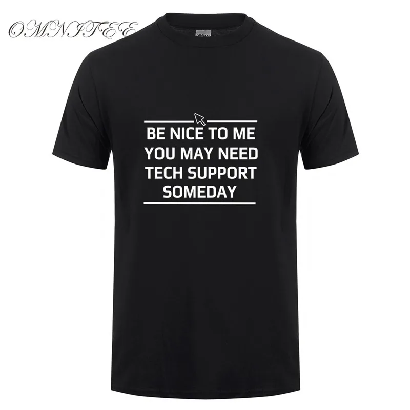 Summer Style Funny Tech Support Printed Men T Shirt Novelty Gift Tee Computer Geek Smart Harajuku T-shirt Men Tops Tee OT-843