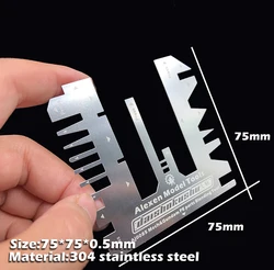 AJ0085 Steel Etched Sheet Folding Large Tentacle Pressure Type Auxiliary Ruler 75X75mm