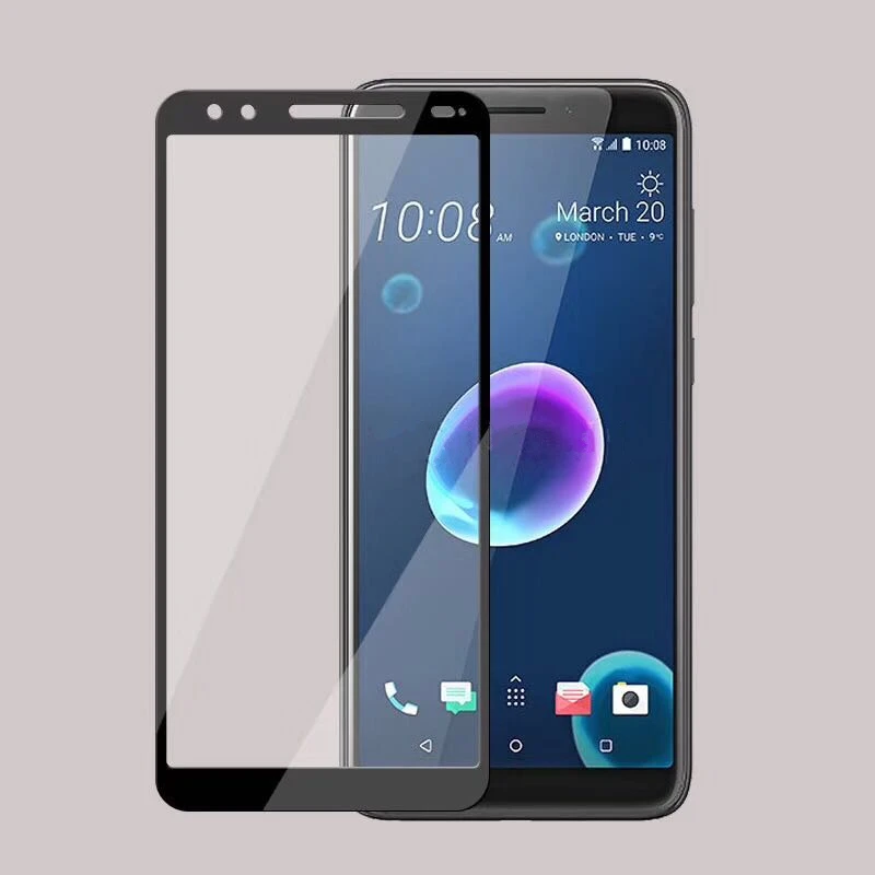 Full Cover Glue Tempered Glass For HTC Desire 12 12S Plus D12 D12Plus 12Plus D12S Screen Protector white Black Protective Film