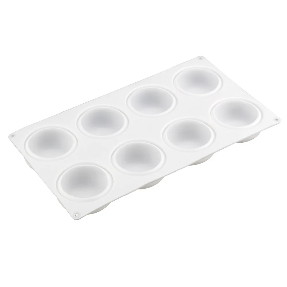 8 Hole Round Shape Cake Silicone Mold for DIY Bread Chocolate Dessert Brownies Baking Mould