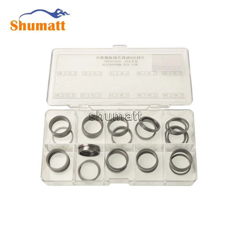 50pcs Diesel Common Rail Spare Parts Fuel Injector Armature Lift Adjusting Shims for 320D Engine Excvavtor Thickness Size