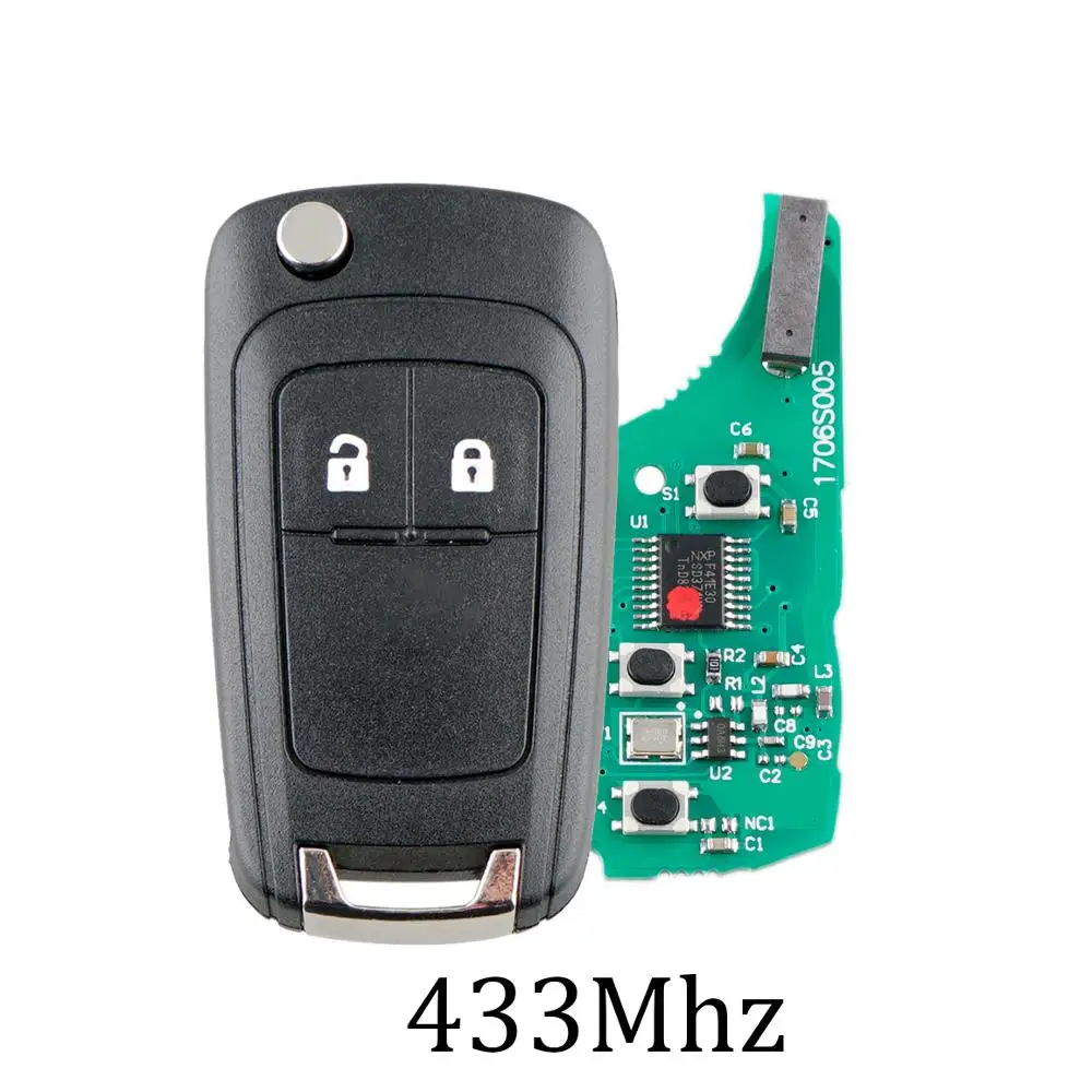 2Buttons 433Mhz Remote Key For Opel Vauxhall Astra J Corsa E Insignia Zafira C 2009-2015 Transponder Chip ID46 Original Key