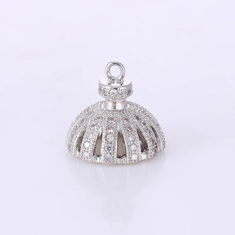 New Fashion Jewelry Shining Zircon Crown Floating Charms For Jewelry Making Diy Micro Pave Jewelry Connectors Bijoux Berloques