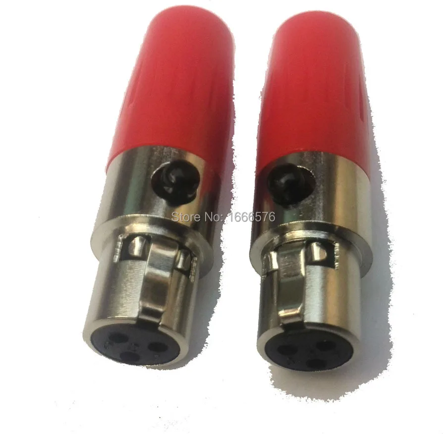 wholesale 50 pcs/lot  Mini XLR 3-Pin female Cable Inline Plug Large-103R