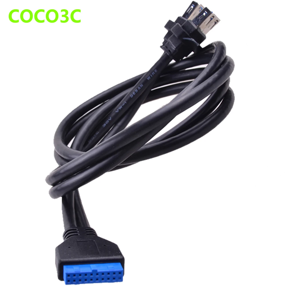 

19pin female header to Dual USB 3.0 A Female port Cable Desktop 20P USB to 2 USB3.0 Splitter Cable with Screws holes