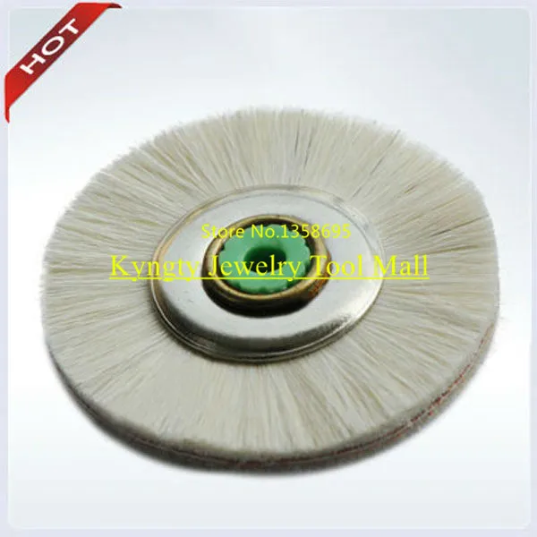 144pcs / box Hole 2.35 100%Jewelery Tools White Goat Hair Brush For Jewelry Polishing Cleaning Burnishing Polisher Mini Wheel